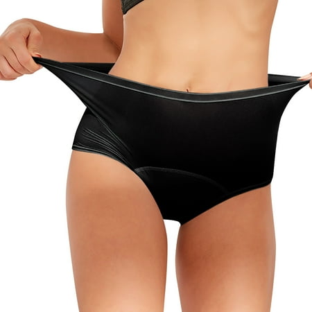Alitao Period Underwear Cotton Underwear Womens Underwear Large Size Leak Proof Thin Conservative Low Waist Breathable Physiological Pants Plus Size Underwear Panties for Women Black 3XL