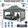 thumbnail image 3 of COBIZI 10x15 Pop up Canopy Tent Heavy Duty with 4 Sidewalls Tents for Parties Outdoor Canopy Event Tent Wedding with Roller Bag,Upgraded UV 50+ , Thick Hexagonal Legs, grey, 3 of 8