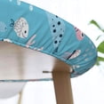 thumbnail image 5 of YFYANG Round Fitted Table Cloth, Waterproof Blue Cute Ocean Animals Doodle Pattern Polyester Table Cover, Indoor Outdoor Decorative Tablecloths with Elastic Edge, 5 of 7