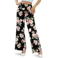 thumbnail image 4 of Women's Stretchy Wide Leg Palazzo Lounge Pants Casual Comfy High Waist Palazzo Pants, 4 of 11