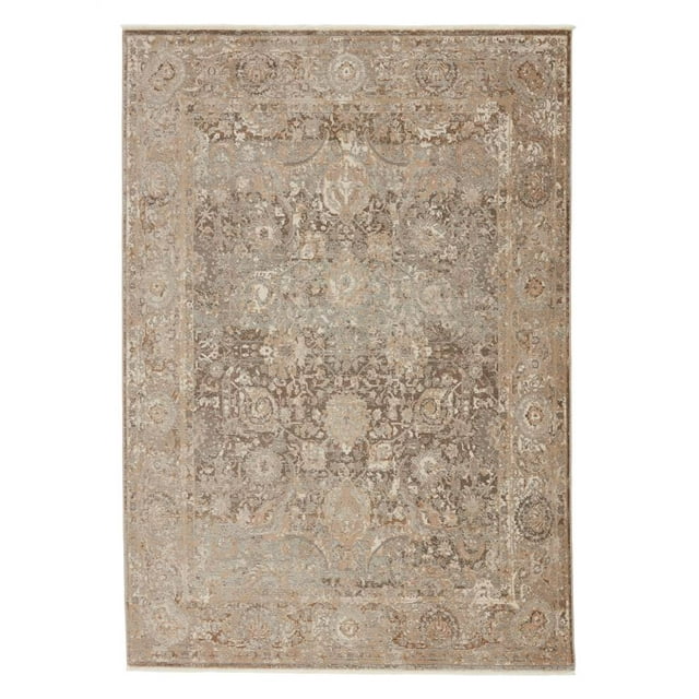 Baptiste Area Rug in Dark Taupe and Gold (8 ft. L x 2 ft. 6 in. W)