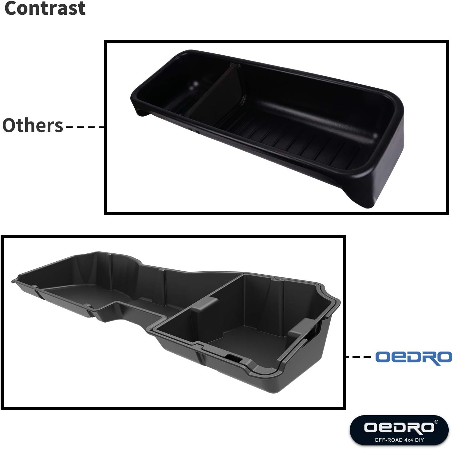 Ledkingdomus Upgraded Rear Under Seat Storage Box for 2014-2018 Chevrolet Silverado/GMC Sierra 1500 2015-2019 Silverado/Sierra