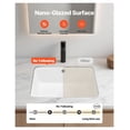 thumbnail image 3 of Undermount Bathroom Sink 15.75x12, White Ceramic Vessel Sink with Overflow, Under Counter Drop-in Lavatory, Rectangular Modern Basin for Small Bathrooms, 3 of 6