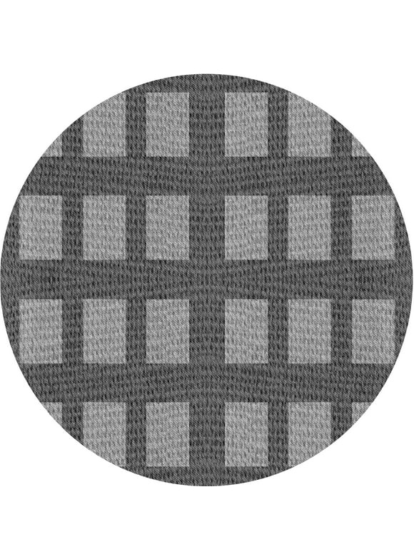 Ahgly Company Machine Washable Indoor Round Transitional Gray Wolf Gray Area Rugs, 3' Round