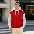 thumbnail image 4 of Iaqnaocc Mens hoodies Quarter Zip Drawstring Pullover Hoodies Casual Workout Drop Shoulder Big and Tall Sweatshirts for Men Vermilion S, 4 of 6