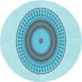 thumbnail image 1 of Ahgly Company Machine Washable Indoor Square Transitional Tron Blue Area Rugs, 3' Square, 1 of 7