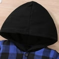 thumbnail image 5 of SILVERCELL Toddler Boys Girls Fall Winter Outfits Flannel Lattice Button Down Long Sleeve Hoodied Tops Solid Color Pants, 5 of 10
