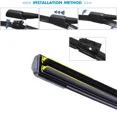 thumbnail image 3 of Escobillas limpiaparabrisas de coche universales de goma suave de doble capa sin marco y sin soporte, 14", 16", 19", 20", 21", 22", 24" y 26", 3 of 5