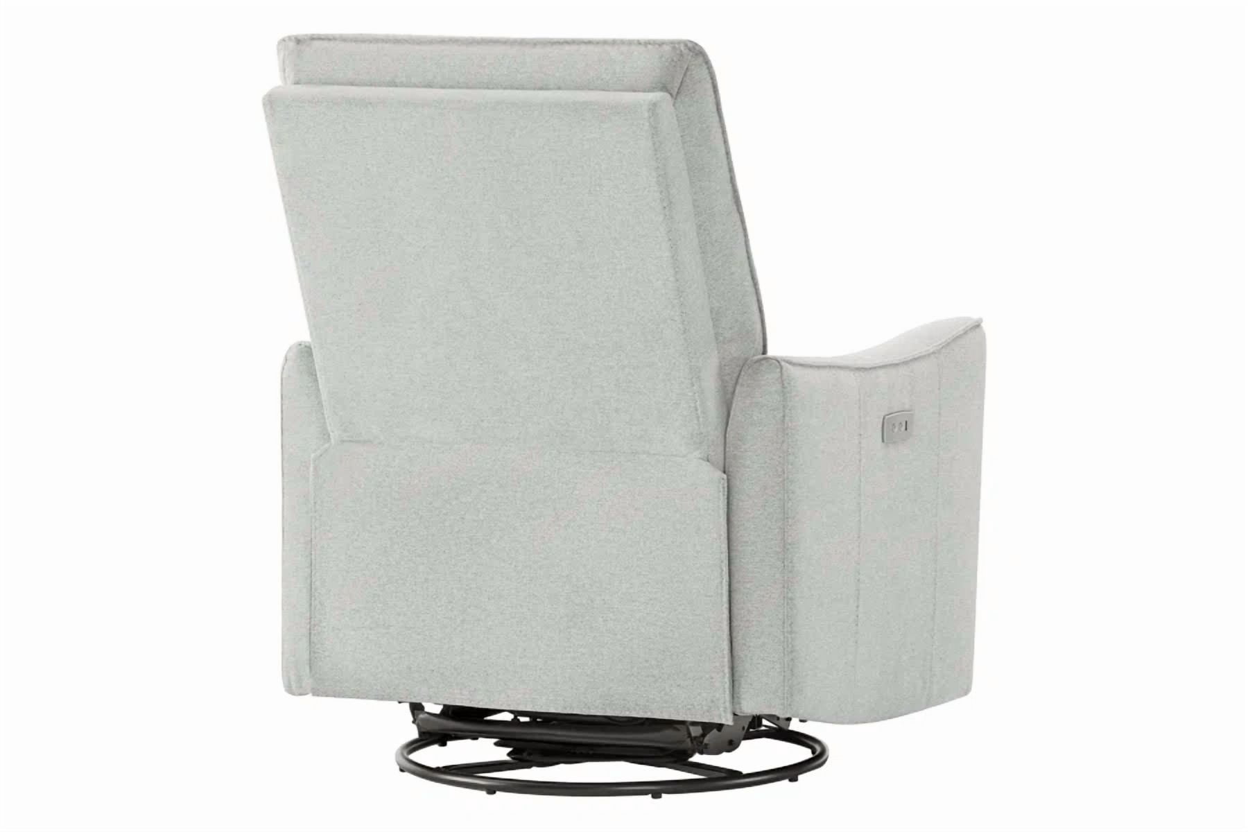 Spruce & Spring Smooth Swivel Glider Power Recliner 1 Piece Indoor Use Gray Fabric