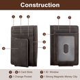 thumbnail image 4 of Men's Leather Money Clip, TSV RFID Blocking Wallet, Slim and Magnetic Card Holder, Minimalist Card Case, Coffee, 4 of 6