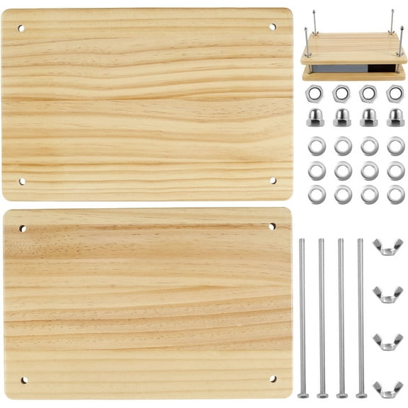 Bamboo Wood Book Binding Press Flower Press Book Press Machine Multifunctional Bookbinding Press for Bookbinding and Flower Pressing,11.6x7.7in