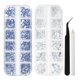 thumbnail image 1 of 1 Juego de 3040 Uds. De diamantes de imitación para uñas, diamantes de imitación para decoración de uñas, azul AB, blanco transparente Unique Bargains pedrería del arte del clavo, 1 of 7