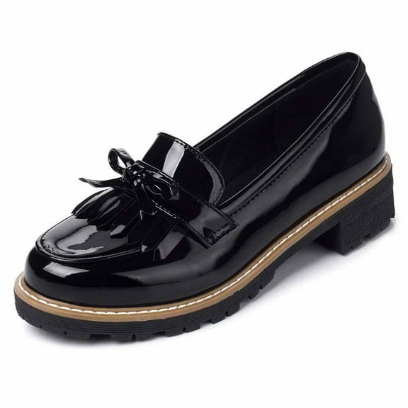 Comfortable Walking Sneakers for Women Lightweight & Supportive Casual Comfortable Leather Loafers With Bowknot Tassel Design For Everyday Wear