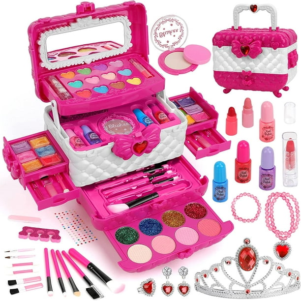 Kids Makeup Kit for Girl Toys, 60PCS in 1 Toys for Girls Real Washable ...