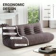 thumbnail image 6 of Indecor Home Comfortable Togo Sofa Lazy Couch for Living Room Bedroom 3 Seater Floor Sofa Brown, 6 of 8
