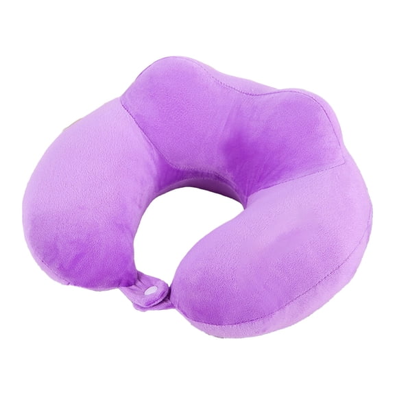Lshylf Travel Neck Pillow Memory Foam Comfortable Washable Cover For Airplane Car(Purple,One Size)
