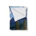 thumbnail image 2 of Nature Soft Flannel Fleece Blanket, Pipestone River Rushes Past Log Lake Louise Village Banff National Park, Cozy Plush for Indoor and Outdoor Use, 50" x 60", Forest Green Turquoise, by Ambesonne, 2 of 5