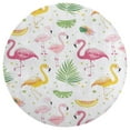 thumbnail image 3 of Flamingo Pattern Floral Medallion Round Rug - Small Round Area Rug, Soft Non-Slip Machine Washable Bedroom Mat Indoor Accent Entry Carpet for Office Desk Dorm Hallway, 3 of 6