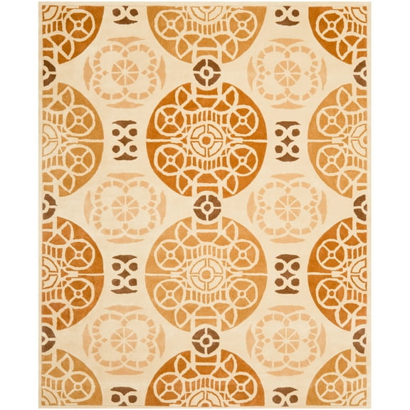 SAFAVIEH Capri Mortimer Geometric Wool Area Rug, Gold/Multi, 8' x 10'