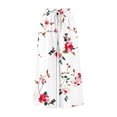thumbnail image 7 of Atogsazn Womens Summer Floral Print Capris Casual Wide Leg Elastic Waist Cropped Pants Drawstring with Pocket Beach White XXL Fashion, 7 of 7