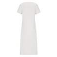 thumbnail image 3 of Pejock Summer Dresses for Women 2023 Short Sleeve Solid Soft Comfortable Long Dress White XL (US Size:10), 3 of 5