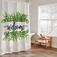 thumbnail image 4 of WELCOME Green Leaves Shower Curtain, Summer Farmhouses Countryside Waterproof Shower Curtain Set with 12 Hooks Lightweight Bath Curtains Fabric Bathroom Decor 72x78 Inches, 4 of 9