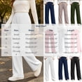 thumbnail image 3 of Women's Ribbed Knit Wide Leg Pants Elastic High Waist Loose Fit Lounge Palazzo Pants with Pockets Soft Cozy Fall Winter Pajama Trousers Army Green, 3 of 8