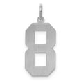 thumbnail image 4 of Auriga 925 Sterling Silver/Rhod-plated Satin Number 8 Charm for Women (Length - 25mm, Width - 11mm), 4 of 6