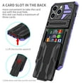 thumbnail image 4 of Cutyskin iPhone 15 Pro Max Armor Case with Hidden Card Holder Detachable Wallet Cover, Built-in Kickstand, Camera Lens Protection, Tough Rugged Shockproof Phone Case for iPhone 15 Pro Max, Purple, 4 of 9