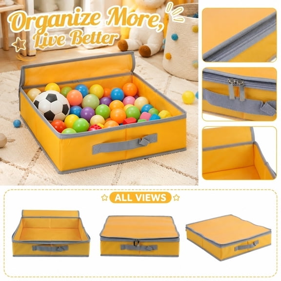 Under Bed Storage 16 X 16 X 3.5 Inch Fabric Storage Bin Closet Organizer for Clothing Toys Bedding Dorm and Apartment Storage 1 Pack