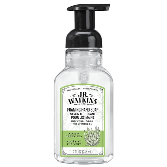 Watkins 20623 Jabón de manos espumoso con aroma a aloe y té verde de 9 oz