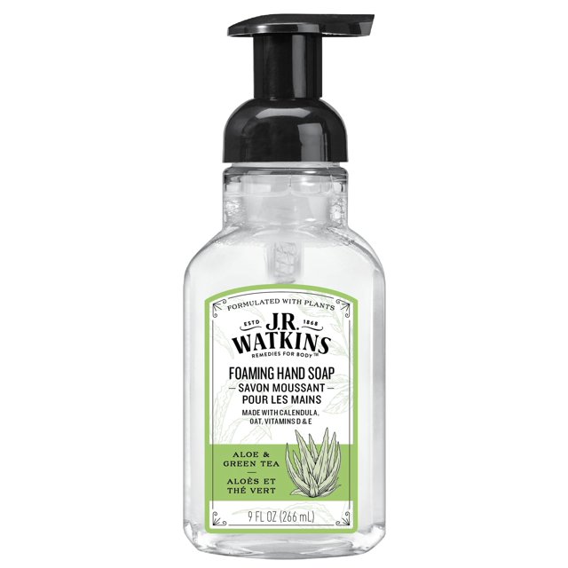 Watkins 20623 Jabón de manos espumoso con aroma a aloe y té verde de 9 oz