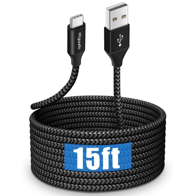 Cable USB-C etguuds de 4,6 m, carga rápida, trenzado de nailon