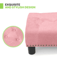 thumbnail image 6 of Magshion Foot Stool Ottoman with Padded Seat, Modern Cotton-linen Footrest, Rectangular Seat Stool, Pink, 6 of 9