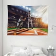 thumbnail image 1 of Teen Room Decor Tapestry, Professional Baseball Players in Stadium Playing the Game Pich Sports Print, Wall Hanging for Bedroom Living Room Dorm Decor, 80W X 60L Inches, Multicolor, by Ambesonne, 1 of 2