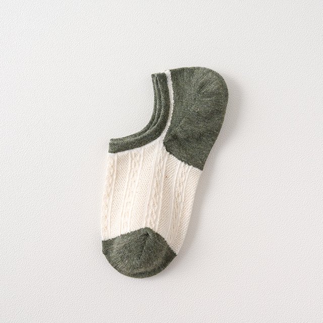 Calcetines náuticos de verano para mujer, transpirables, finos, de colores contrastantes, invisibles, de algodón, de caña baja y poco profundos