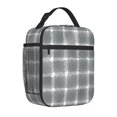 thumbnail image 4 of YFYANG Réutilisable Adulte / Enfant Portable Lunch Sac, Grey Abstract Watercolor Plaid Mains Libres Poignée Isolation / Sac Froid pour l'École, le Travail, les Pique-Niques, Voyage, 4 of 6