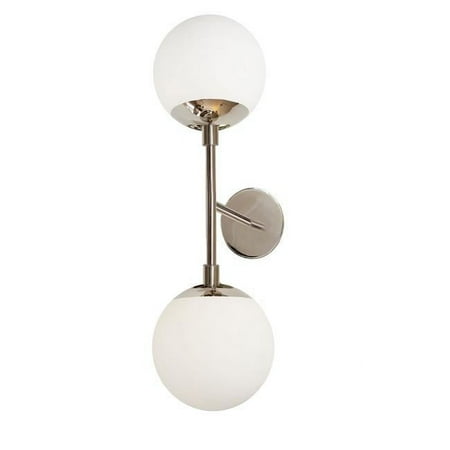 

2 Light Halogen Wall Sconce with White Glass Polished Chrome