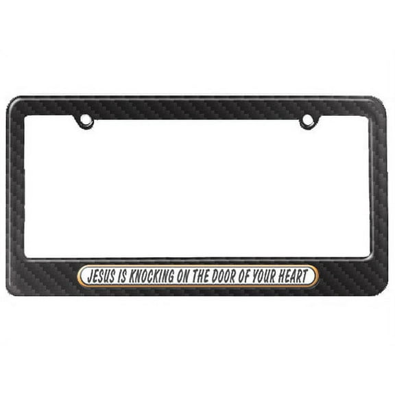 Jesus is Knocking on Door of Heart License Plate Frame
