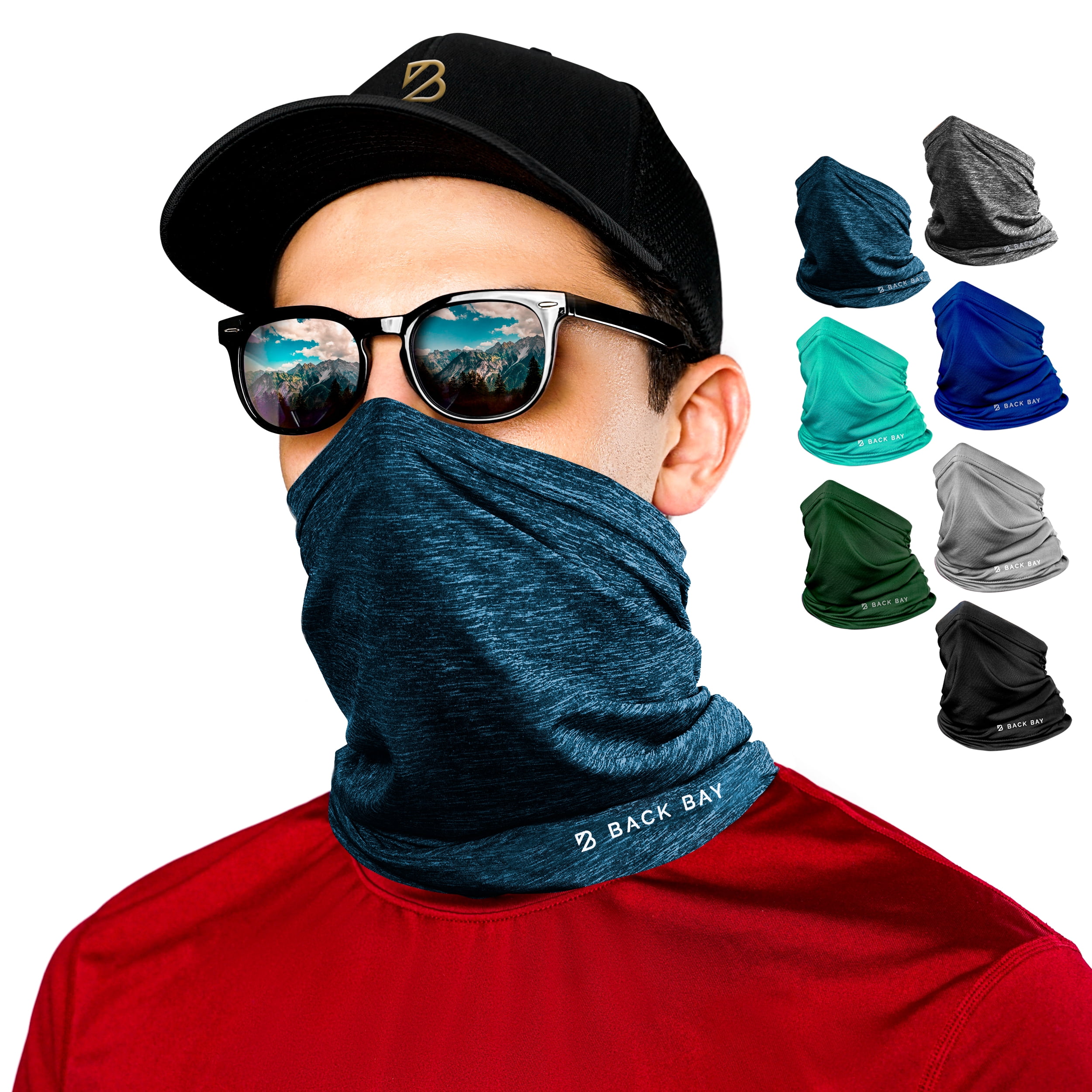 2pcs Sun Shield Mask Neck Gaiter Headband Bandana Du Rag Fishing Hiking Cap 