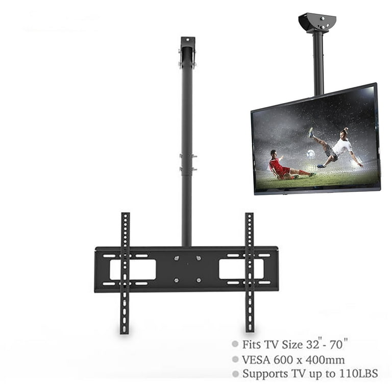 Adjustable Ceiling TV Mount Tilt Swivel TV Monitor Ceiling Mount Fits Most  14- 32 LCD LED Flat Panel Display Max VESA 200x200 mm Max Loading up to  66 lbs Height Adjustable 