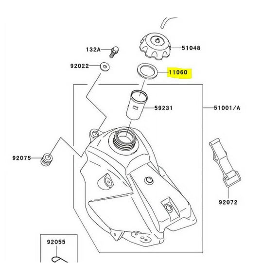 Kawasaki OEM Replacement Gas Cap Gasket 11060-1340