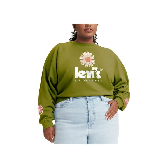 Levis Trendy Plus Size Graphic Sweatshirt Split Pea 1X