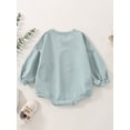 thumbnail image 3 of Faithtur Bébé Filles Garçons Romper Couleur Unie Manches Longues Col Rond Combinaisons Automne Hiver Casual Bodys, 3 of 8