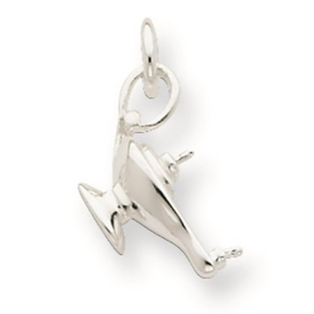 Aladdin's Lamp Solid Charm Pendant 25mmx20mm 925 Sterling Silver