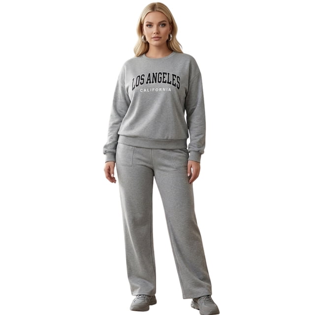 Conjunto Casual 2 Piezas Sudadera y Pants con Estilo Urbano, Cómodo y Diseño Atemporal para Mujer