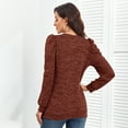 thumbnail image 4 of Sudadera con cuello redondo y mangas abullonadas Nikou mujer manga larga a la moda, 4 of 5
