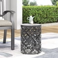 thumbnail image 3 of Black Cylindrical Table - Stylish and Practical / Outdoor Side Table for Small Items / Enhances Outdoor Decor, 3 of 6