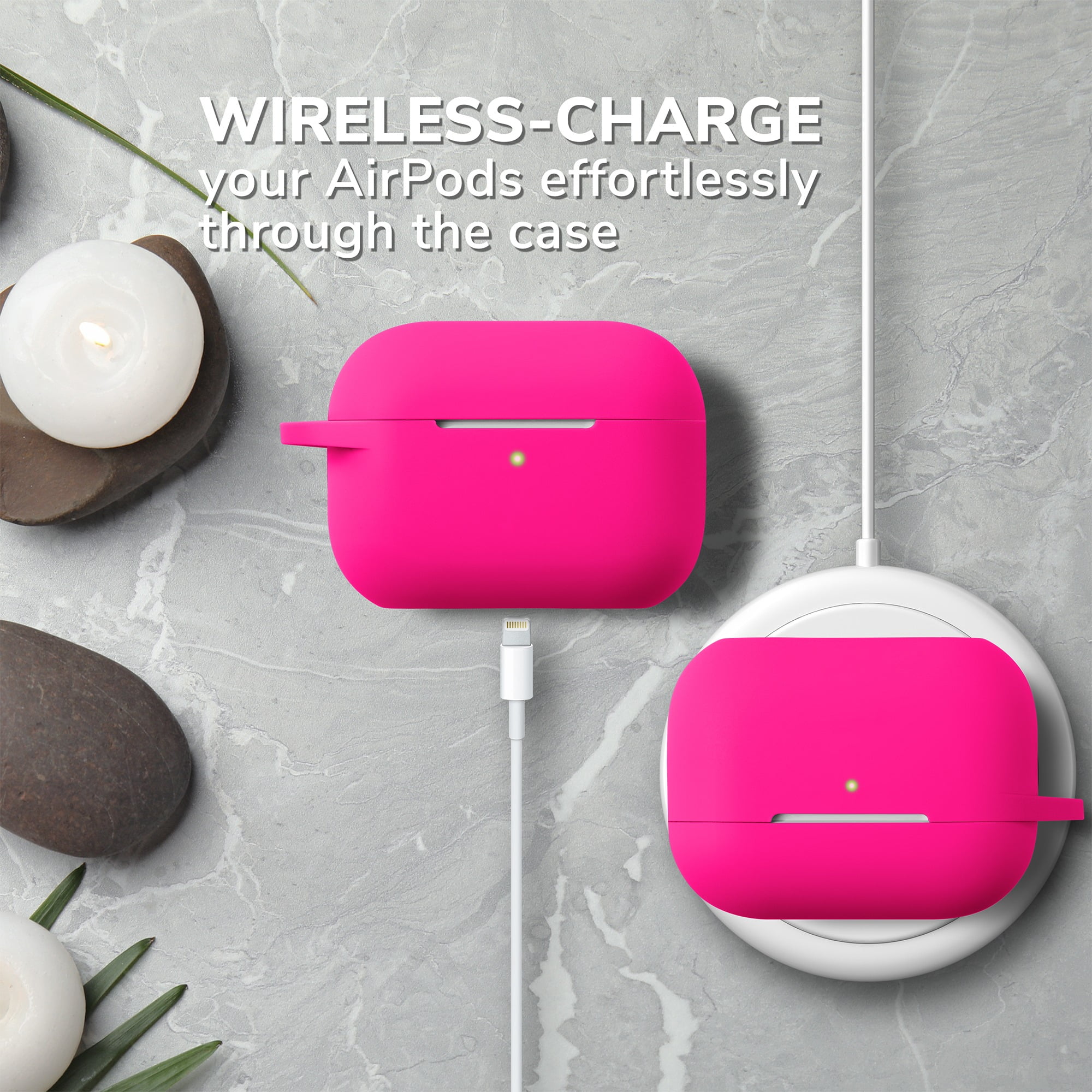 GMYLE AirPods Pro Case 2019-2020, TPU Skin, LED Visible