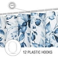 thumbnail image 4 of Gibelle Extra Long Shower Curtain 72 x 84, Navy Blue Floral Shower Curtain for Bathroom, Watercolor Plant Eucalyptus Leaves Fabric Shower Curtain Set with Hooks, 4 of 6